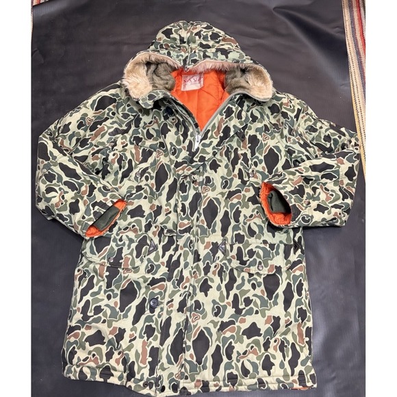 Other - Vintage Y2K Country Duck Camo Insulated Jacket Sz M-XL Puffer Hunting Zip Hood